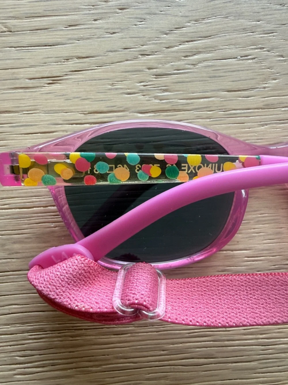 Lafont Equinoxe Pink Kids Sunglasses with strap - Polka Dot arms - French Made